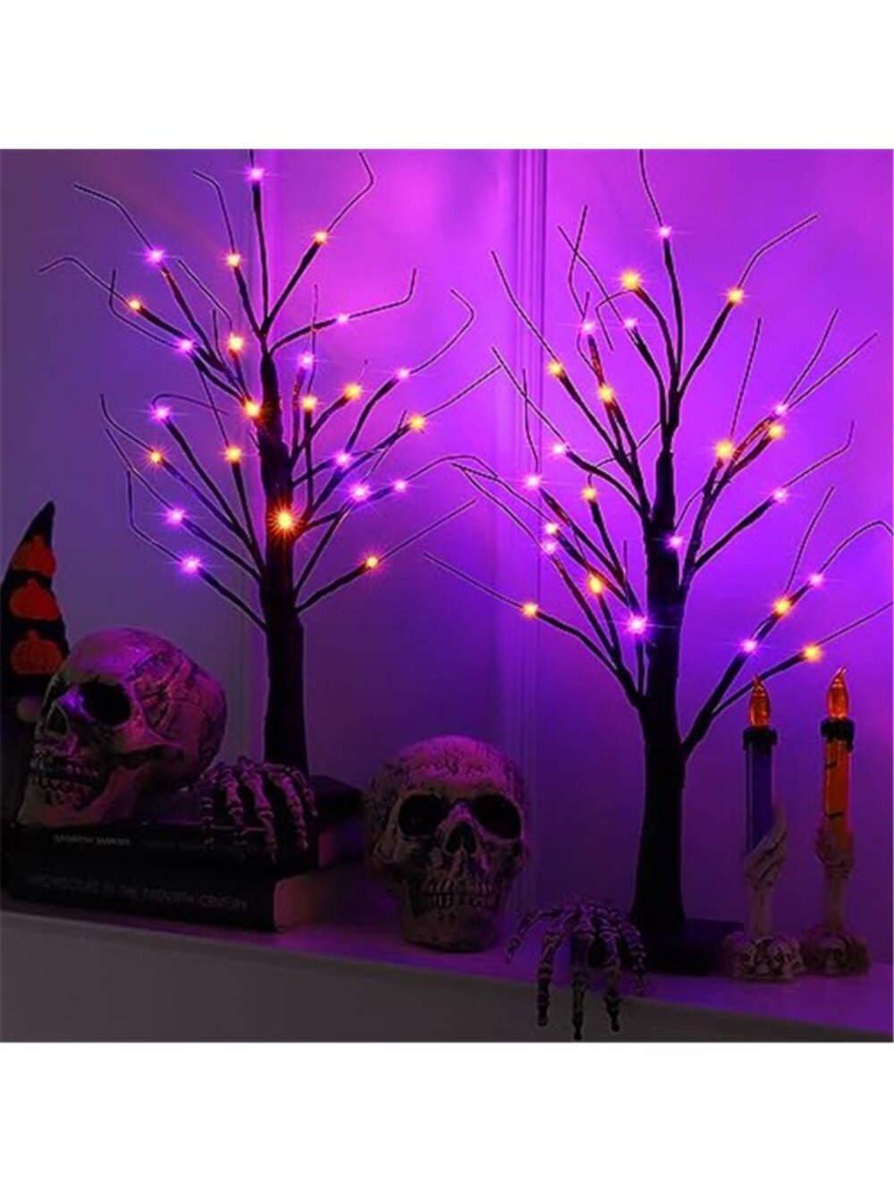 Halloween Decorations 2 Pack 24 Inch Color-Changing Halloween Tree